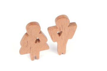 Silhouettes of man, woman and heart cut out inside the shapes on a white background. Happy couple in love. Male and female, different love ways