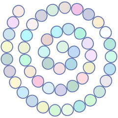 Abstract futuristic spiral maze, pattern template for children's games, white circle Blue lilac purple contour isolated on white background. Vector