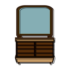 Mirror and drawer icon vector illustration graphic design