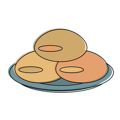 Breads on dish icon vector illustration graphic design