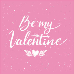 Happy Valentines Day hand drawing lettering design. Vector illustration