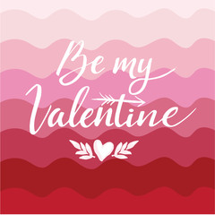 Happy Valentines Day hand drawing lettering design. Vector illustration