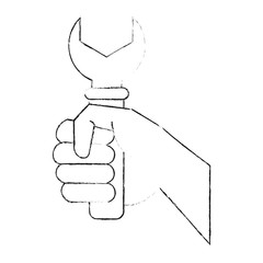 Hand with wrench icon vector illustration graphic design