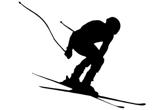 jumping skier - vector