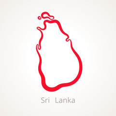 Sri Lanka - Outline Map