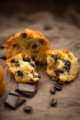 plumcake with chocolate
