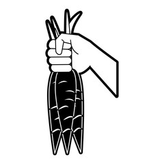 Hand with carrots icon vector illustration graphic design