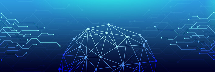 Technological virtual background. Digital networking concept. 3D Rendering