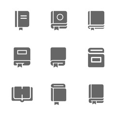 Book Pictogram icon set . Vector illustration isolated on white.