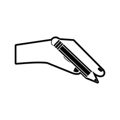 Hand with pencil icon vector illustration graphic design