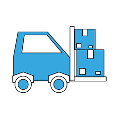 Cargo forklift vehicle icon vector illustration graphic design