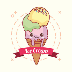 Kawaii Ice cream design