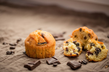 plumcake with chocolate
