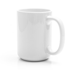 White cup isolated on a white background