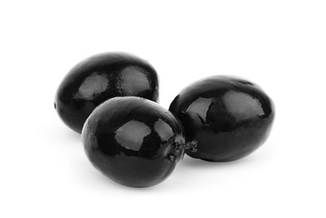 Black olives set isolated. Clipping Path