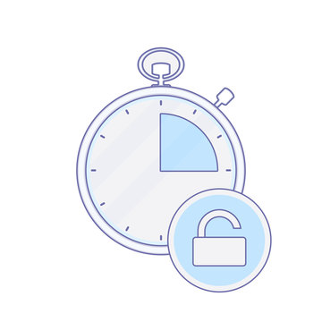 Alarm clock hour minute time timer unlock icon
