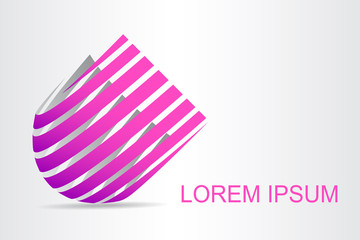 Logo stylized spherical surface with abstract shapes
