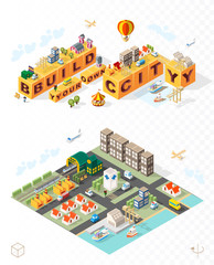 Build Your Own City . Set of Isolated Minimal City Vector Elements on transparent Background