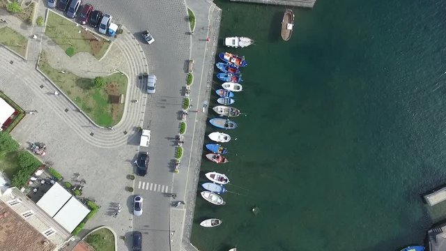 Acciaroli, the harbour, aerial view, Cilento,Italy