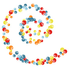 Vector Confetti Background Pattern. Element of design. Colored stylized berries on a black background
