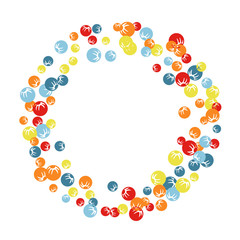 Vector Confetti Background Pattern. Element of design. Colored stylized berries on a black background