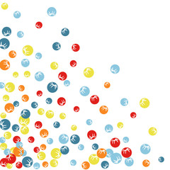 Vector Confetti Background Pattern. Element of design. Colored stylized berries on a black background