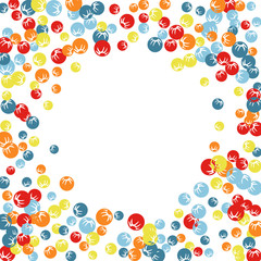 Vector Confetti Background Pattern. Element of design. Colored stylized berries on a black background