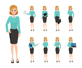 Business woman character creation in office style. Business job function. Illustration vector of avatar people design.