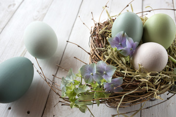 Still life with easter eggs