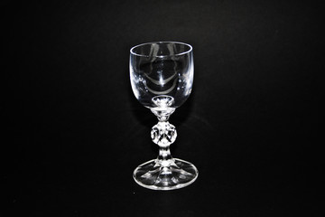 wineglass isolated on black background