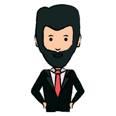 cartoon businessman icon