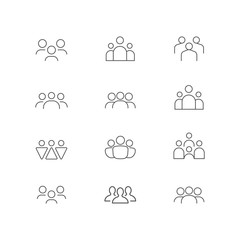 People line vector icon set. Persons symbol for your infographics, website design, logo.