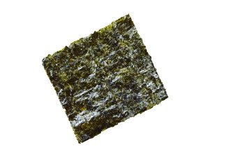 raw seaweed for cooking on white background