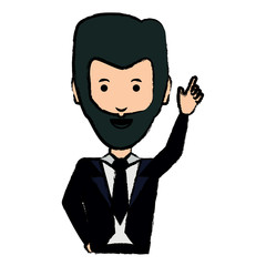 cartoon businessman icon