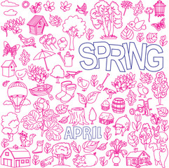 Spring doodles set