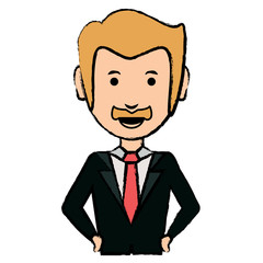 cartoon businessman icon