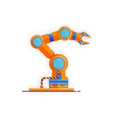 Robot Arm manipulator.Mechanical hand. Isolated on white background.Vector illustration