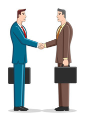 Simple cartoon of businessmen shaking hand