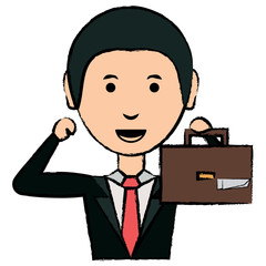 cartoon businessman icon