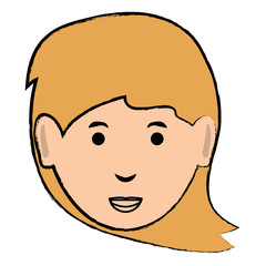 Fototapeta premium Cartoon woman face icon