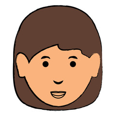 Cartoon woman face icon