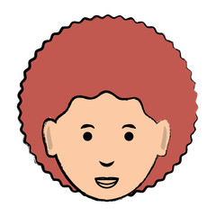 Cartoon woman face icon