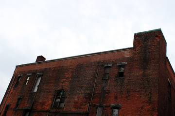 Old brick industrial factory building