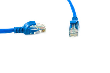 Blue Network internet cable isolated