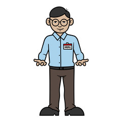 Cartoon Male Worker Illustration