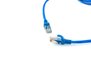 Blue Network internet cable isolated