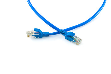 Blue Network internet cable isolated