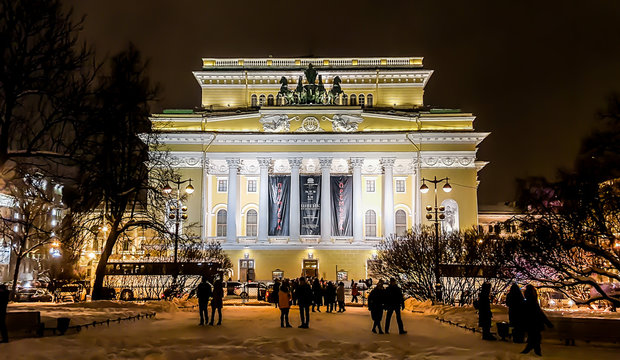  The Alexandrinsky Theatre or Russian State Pushkin Academy Drama Theater. St.Petersburg, Russia