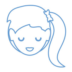 Cartoon woman face icon