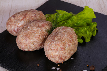Raw pork cutlet